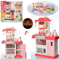 Дитяча ігрова кухня дитяча WD-P34, плита, мийка-ллється вода, 37 предметів, музика, звук, світло