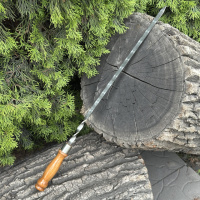 Шампур Mzavod с деревянной ручкой 630х12х3мм светлый