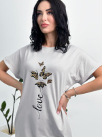 Літня сукня міні з принтом «Glide» оптом | Батал Сірий, 50-52