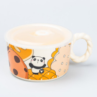 Миска для локшини керамічна Panda 800 мл з герметичною кришкою