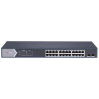 24 портовый гигабитный POE коммутатор Hikvision DS-3E1526P-SI, 24x RJ45 POE(1000M) и 2xSFP (1000M), 320 x 90 x 530 мм