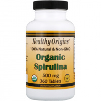 Органическая Спирулина, Organic Spirulina, Healthy Origins, 500 мг, 360 таблеток