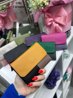 Гірчиця - на магніті та на блискавці - стильний яскравий жіночий гаманець преміум якості - 13х9 см - у фірмовій коробці (1382)