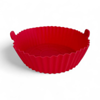 Форма в аерогриль круглая силиконовая 19286 20х20х5 см красная