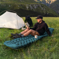 Надувний матрац Naturehike CNK2550WS019, 65 мм, з вбудованою помпою, синій