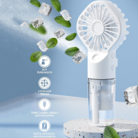 Мини вентилятор с распылителем воды EHF-12 Белый, (мини) портативный вентилятор на аккумуляторе (NS)