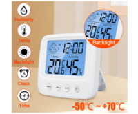 Прибор для измерения влажности и температуры воздуха термометр/ гигрометр/ с часами и подсветкой
