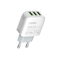 Сетевое зарядное устройство Ldnio A3312 3 USB белое + кабель USB to Type-C