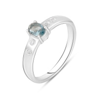 Серебряное кольцо CatalogSilver с топазом Лондон Блю 0.548ct, вес изделия 2,55 гр (2125228) 17.5 размер