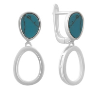 Серебряные серьги CatalogSilver с бирюзой (2184881)