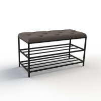 Банкетка для обуви Женева-1 80см велюр серо-коричневый 5-0-9005