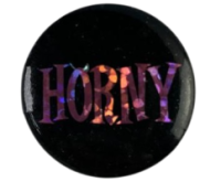 Значок «Horny» з блиском