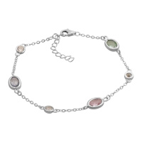 Серебряный браслет CatalogSilver с фианитами, вес изделия 2,8 гр (2184812) 1720 размер