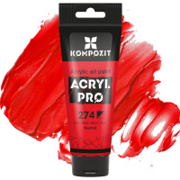 Краска художественная Acryl PRO ART Kompozit 75 мл, 274 багряний