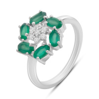 Серебряное кольцо CatalogSilver с натуральным агатом 0.713ct, вес изделия 3,54 гр (2189589) 18 размер