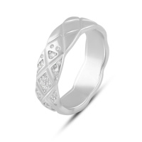 Серебряное кольцо CatalogSilver с фианитами, вес изделия 4,61 гр (2085300) 17.5 размер