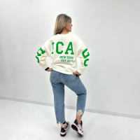 Жіночий утеплений батник «Noise» оптом | Батал | Розпродаж моделі Молочний, 50-52