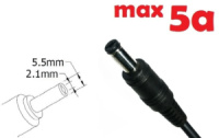 Dc кабель для блока питания 5.5x2.1mm (5a) (1.2m) (A class) 1 день гар.