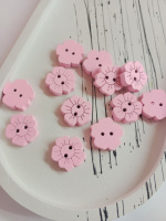 Деревянные пуговицы «ромашка». Размер - 15мм. Цвет - розовый. Цена указана за 1 шт.