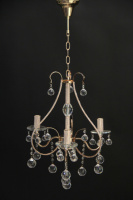 Хрустальная люстра SVLIGHT трехрожковая 31201/3 золото+белый