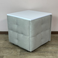 Пуф-трансформер 5в1 Остин-4 со столиком велюр светло-серый/белая аляска 6-3-9005