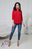 Жіноча блузка «Sellin» оптом | Батал 50-52, Червоний