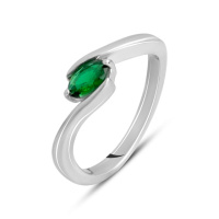 Серебряное кольцо CatalogSilver с изумрудом nano 0.333ct, вес изделия 2,72 гр (2140108) 17.5 размер