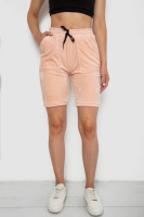 Шорти жіночі однотонні велюрові, колір персиковий, 238R58169