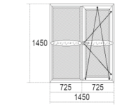 Вікно (1450мм*1450мм). Опір теплопередачі R=1.11