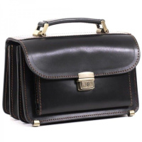 Барсетка шкіряна класична ручна робота Чорний (1939512662)