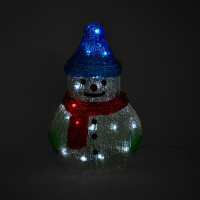 Светящийся Снеговик 30см, 220в кабель 0,5м, пластик, не герметичный, Box