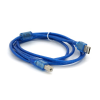 Кабель USB 2.0 RITAR AM/BM, 1.8m, 1 феррит, прозрачный синий Q250