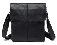 Кожаный мужской мессенджер Vintage 14884 Черный