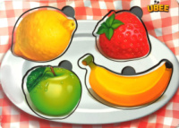 Дерев'яні вкладачі, рамка-вкладач, «Фрукти», фон із підказкою.