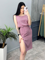 Літній сарафан з розрізом «Kristen» оптом | Розпродаж моделі Фрезовий, 42-44