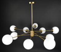 Люстра потолочная на 10 лампочек 27784 Латунь 40-70х116х116 см.