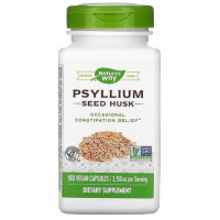 Подорожник (Псилиум), Psyllium, Husks, Nature's Way, 525 мг, 180 капсул