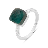 Серебряное кольцо CatalogSilver с фианитами, вес изделия 3,62 гр (2177111) 18 размер