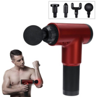 Перкуссионный массажер для тела 24W Massage gun Бордовый электрический массажер (масажер для тіла)