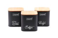 Набор емкостей Maestro 115 x 115 x 122мм черный (3шт) (MR-1775-3S-BLACK)