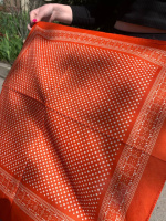 Бандана с узором Горошек 10552 55х55 см оранжевая