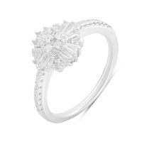 Серебряное кольцо CatalogSilver с фианитами, вес изделия 2,63 гр (2192619) 17.5 размер