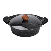 Каструля з роздільником для шабу-шабу MGC алюмінієва 4 л з антипригарним покриттям, чорний