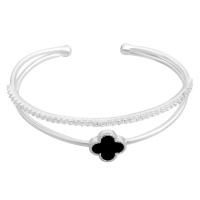 Серебряный браслет CatalogSilver с натуральным ониксом, вес изделия 15,26 гр (60001905) 18 размер