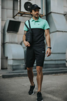 Чоловічий комплект Nike КЕПКА + поло бірюзово-чорний + шорти +Барсетка