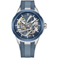 Чоловічий годинник Pagani Design PD-YS030 Silver-Blue Rubber з сапфіровим склом та автопідзаводом
