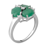 Серебряное кольцо CatalogSilver с натуральным изумрудом 3.647ct, вес изделия 3,15 гр (2062226) 17.5 размер