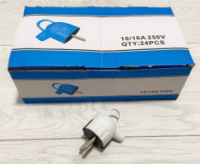 Вилка электрическая угловая с ушком / 563-44