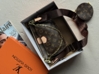 Сумочка 3 в 1 Louis Vuitton Multi Pochette bag  корич.+коричневий