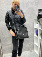 Чорна - ФОРМАТ А4 - ділова та елегантна жіноча сумка з довгим регульованим ремінем в комплекті (0518)